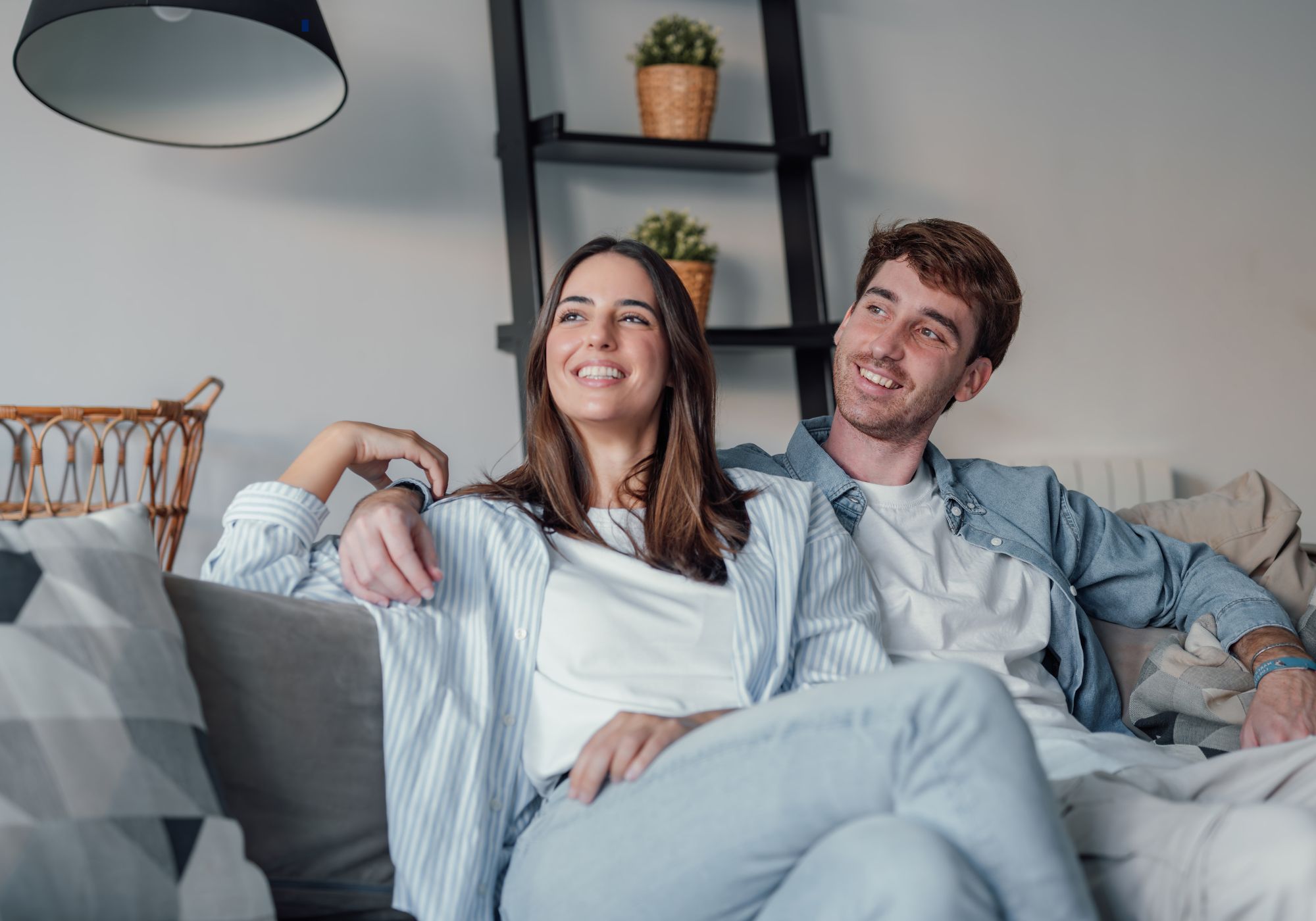 Couple sitting on couch